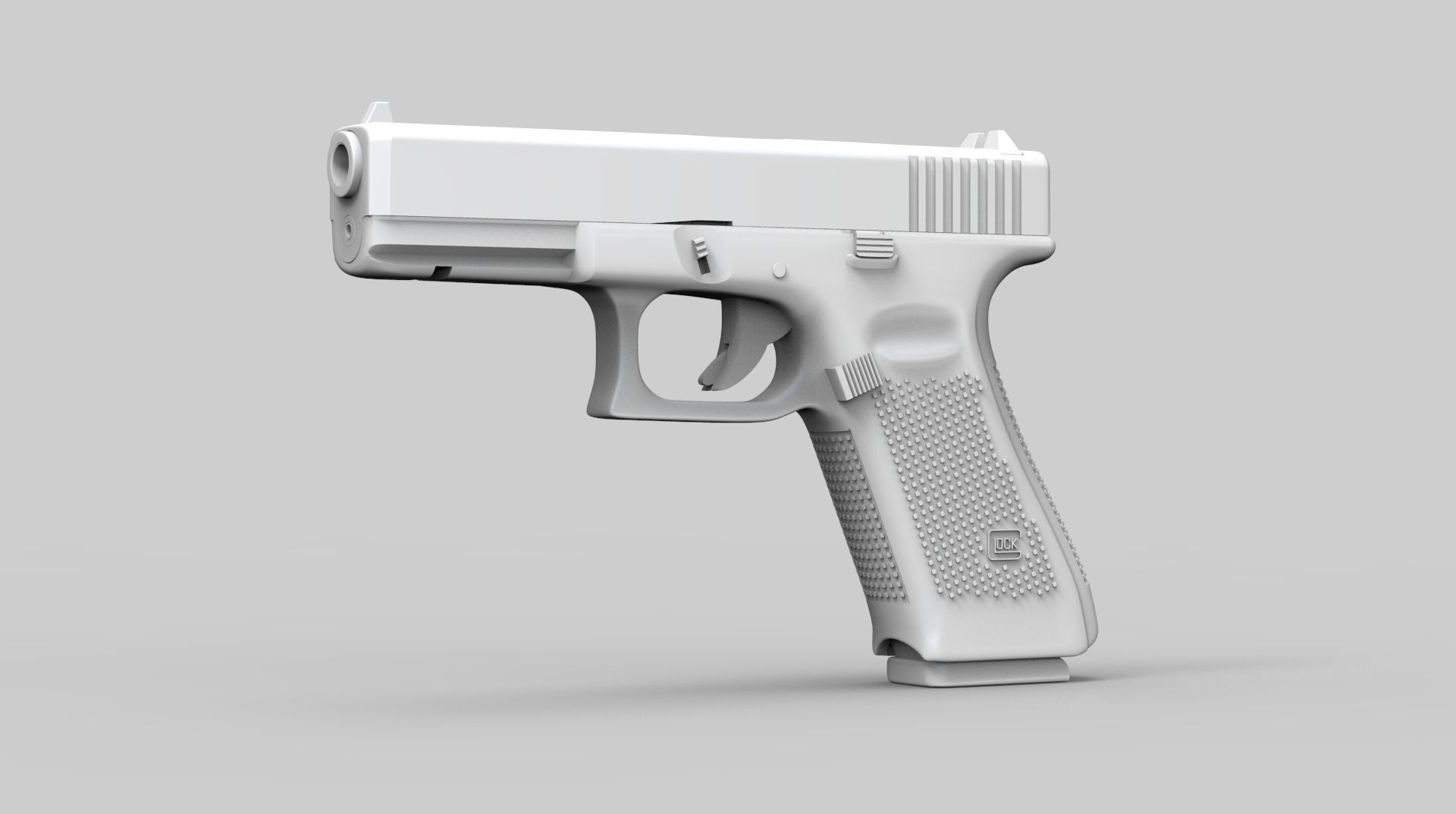 Pistol Glock 17 Gen 5 Low and High Poly 3D model_11