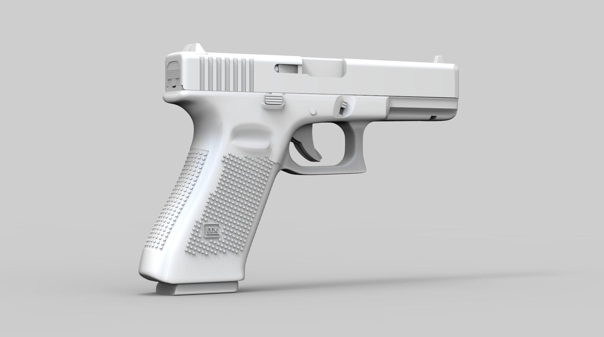 Pistol Glock 17 Gen 5 Low and High Poly 3D model_5