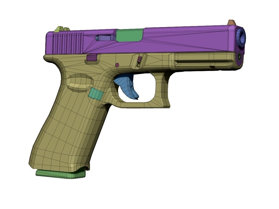 Pistol Glock 17 Gen 5 Low and High Poly 3D model_25