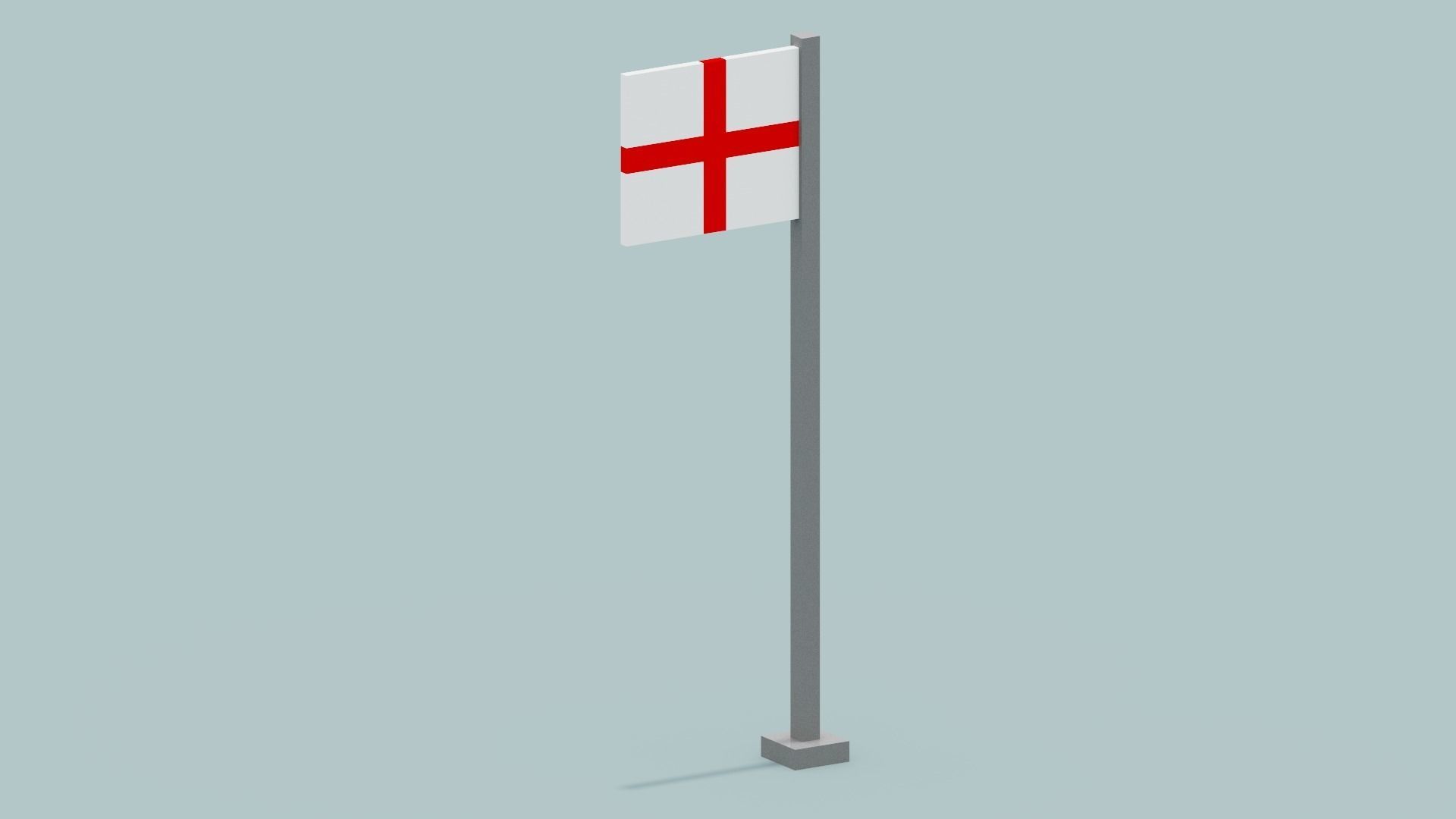 England Flag Low-poly 3D model_7