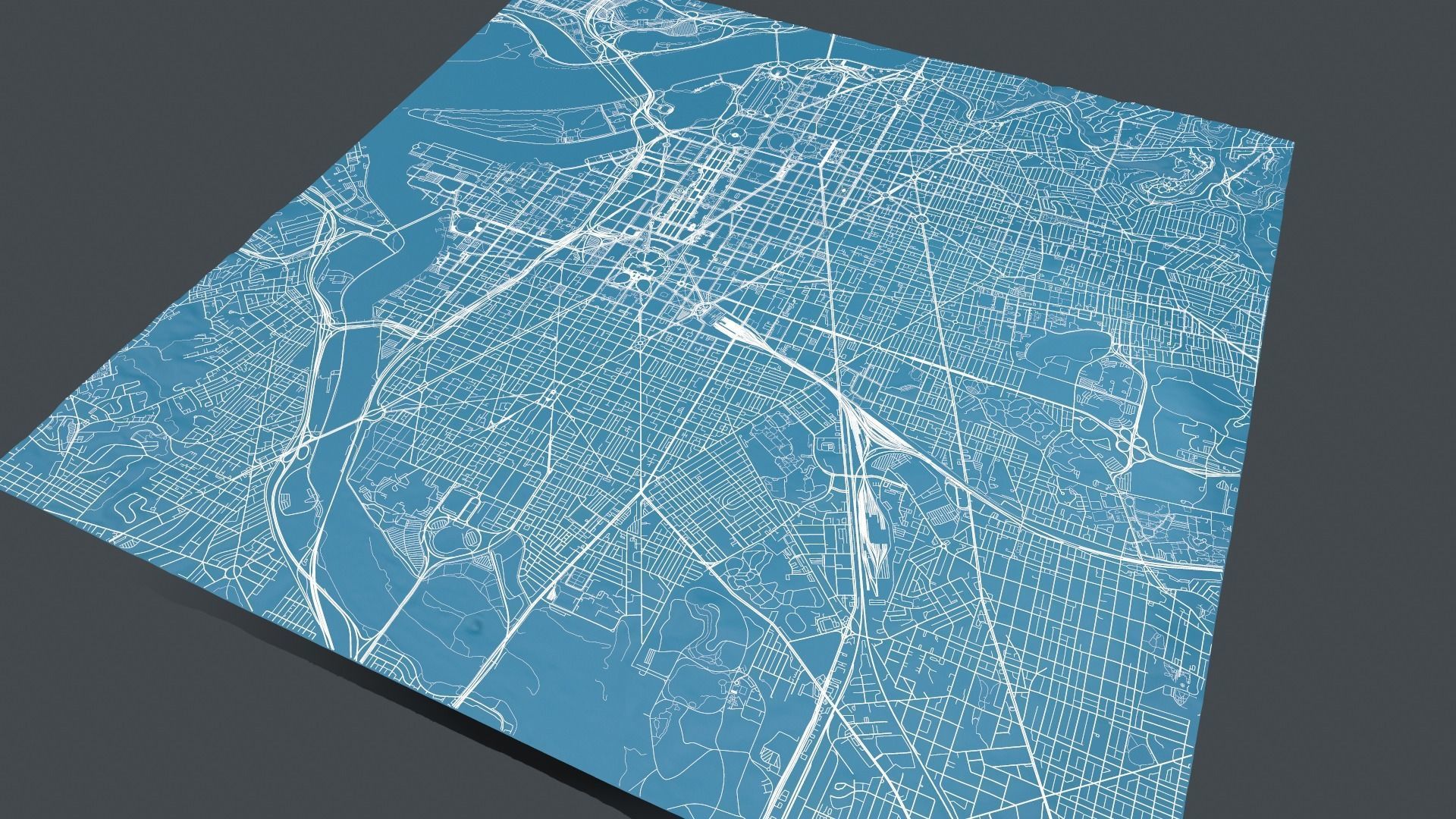 Streets and roads City Washington USA 3D model_6