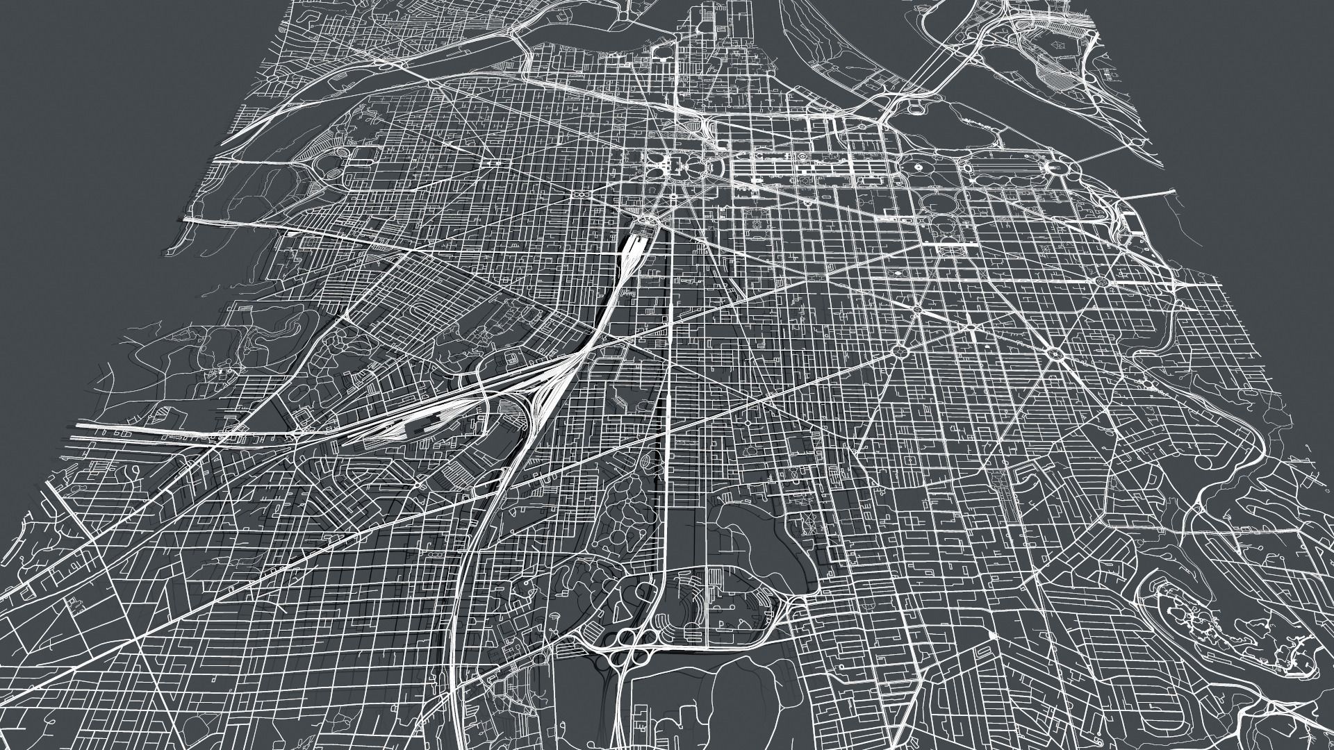 Streets and roads City Washington USA 3D model_16