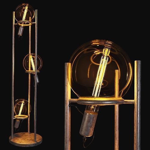 Pier Import Vintage floor lamp style portable 3 lamps RALF 3D model
