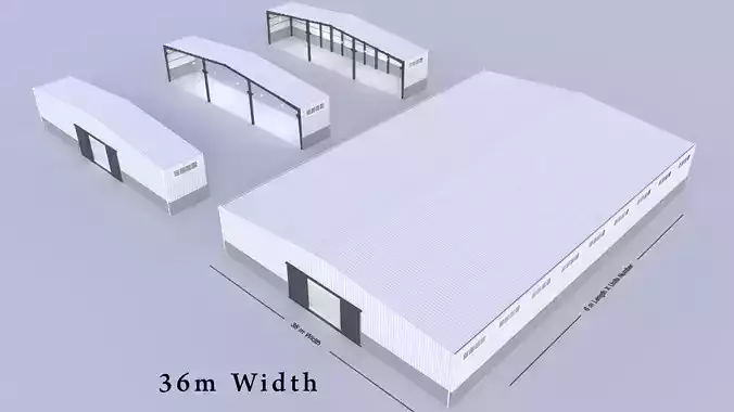 building hangar industrial - 36m X adjustable length -