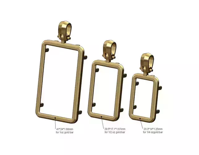Simple gold bar frames with bail 3D print model