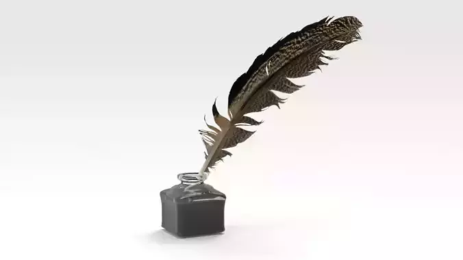 Inkwell feather quill in bottle