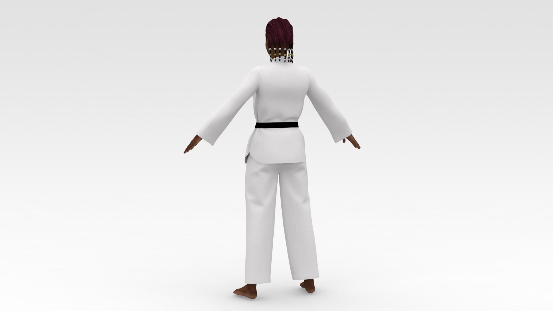 Karate Girl 01 3D model_3