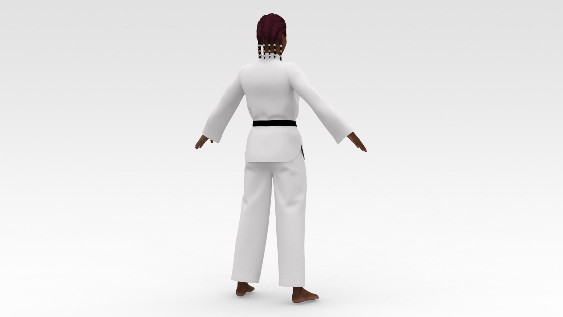 Karate Girl 01 3D model_4