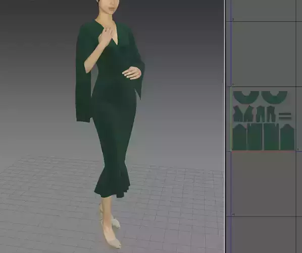   Fishtail skirt-Marvelous Designer