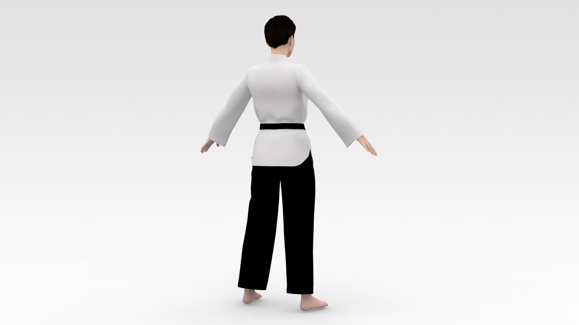 Karate Girl 03 3D model_4
