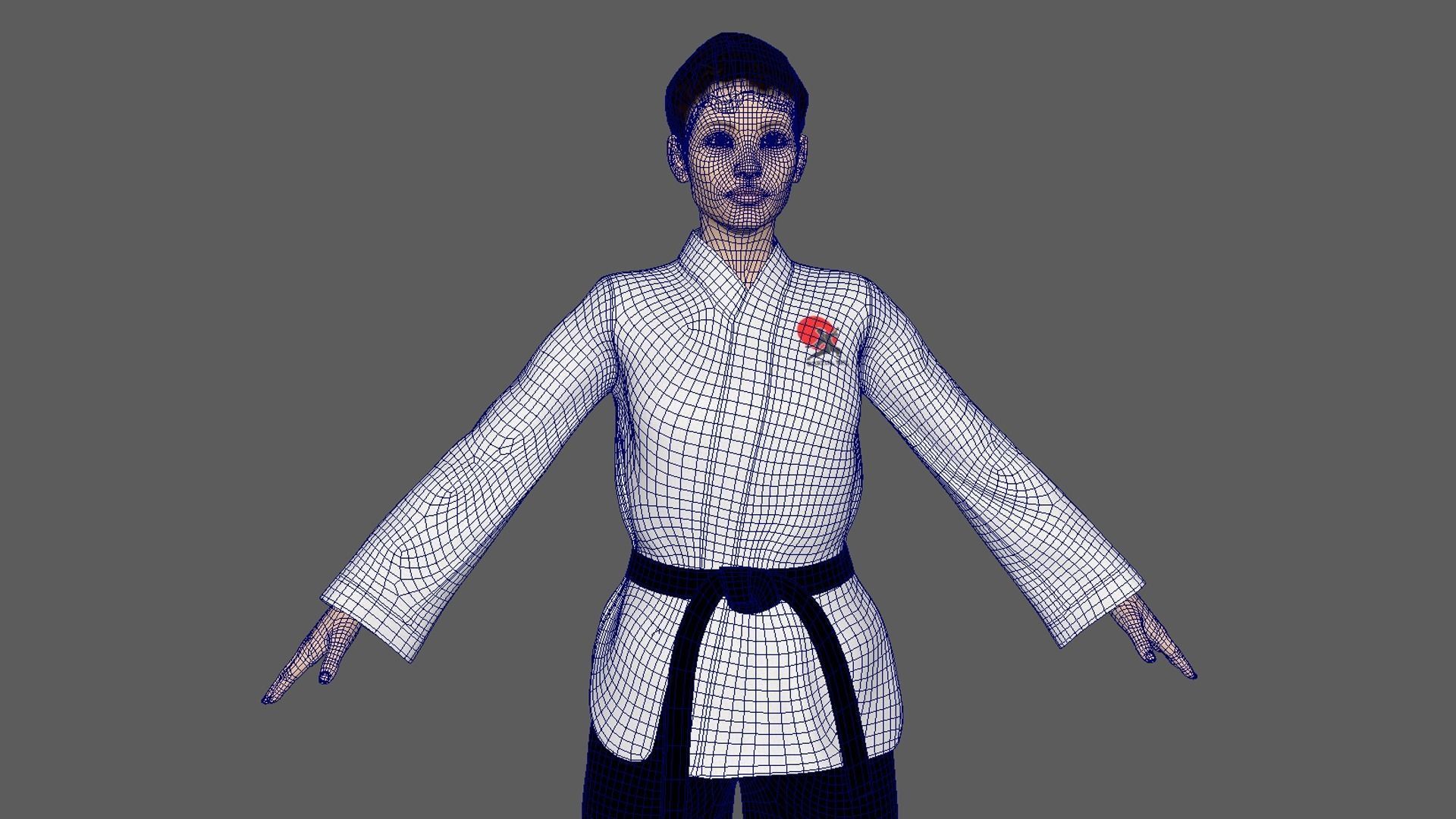 Karate Girl 03 3D model_7