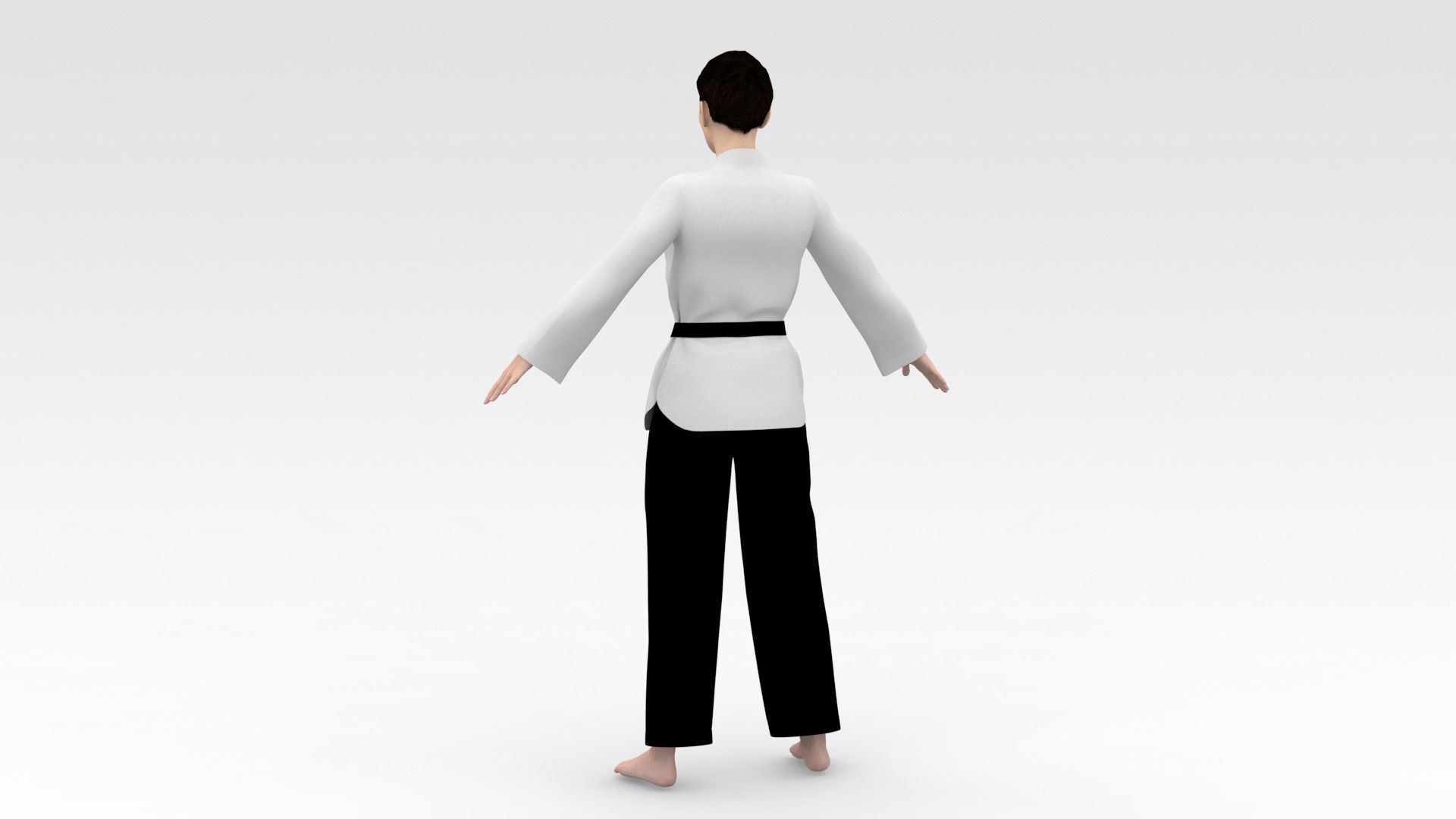 Karate Girl 03 3D model_3