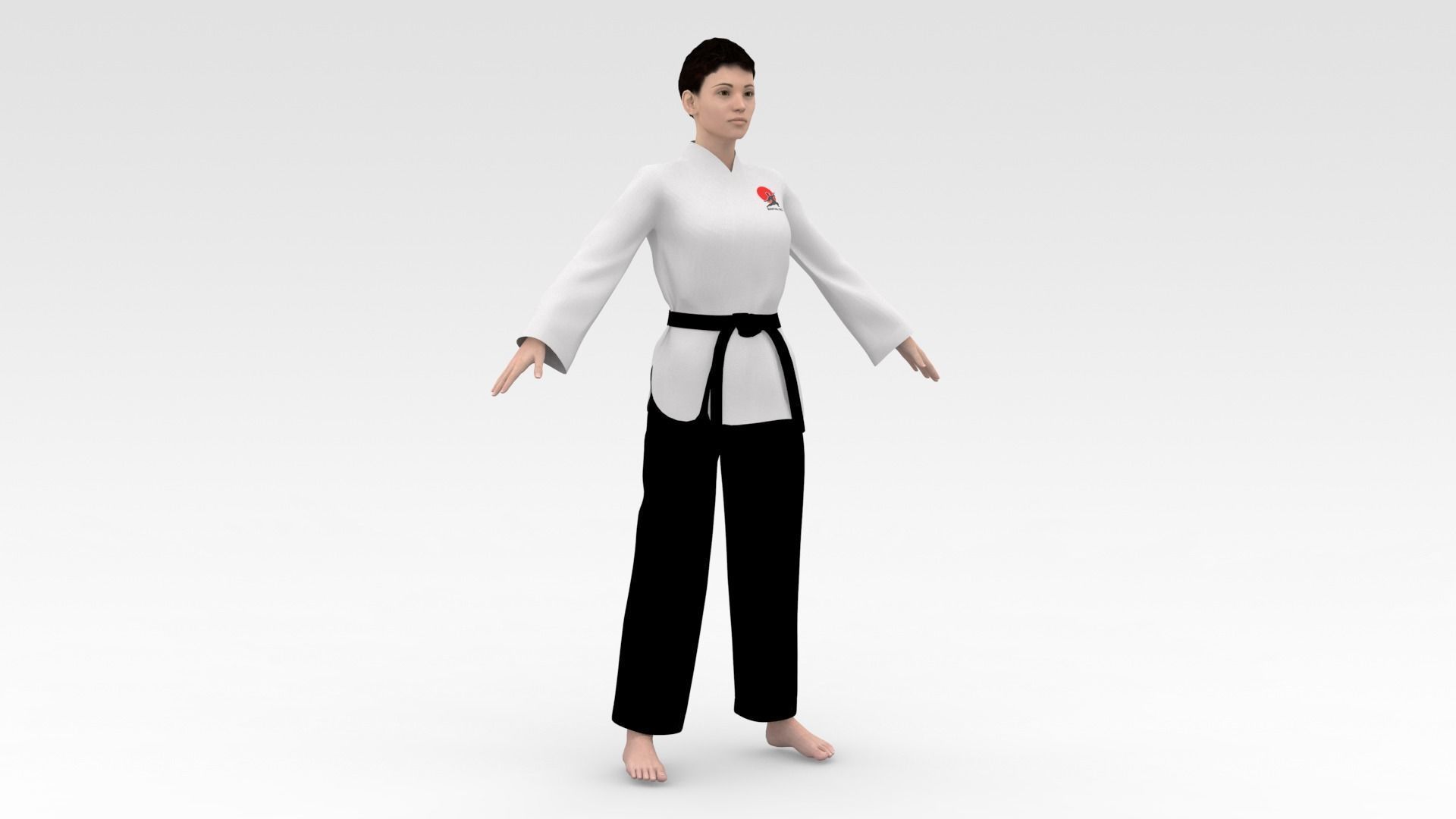 Karate Girl 03 3D model_5