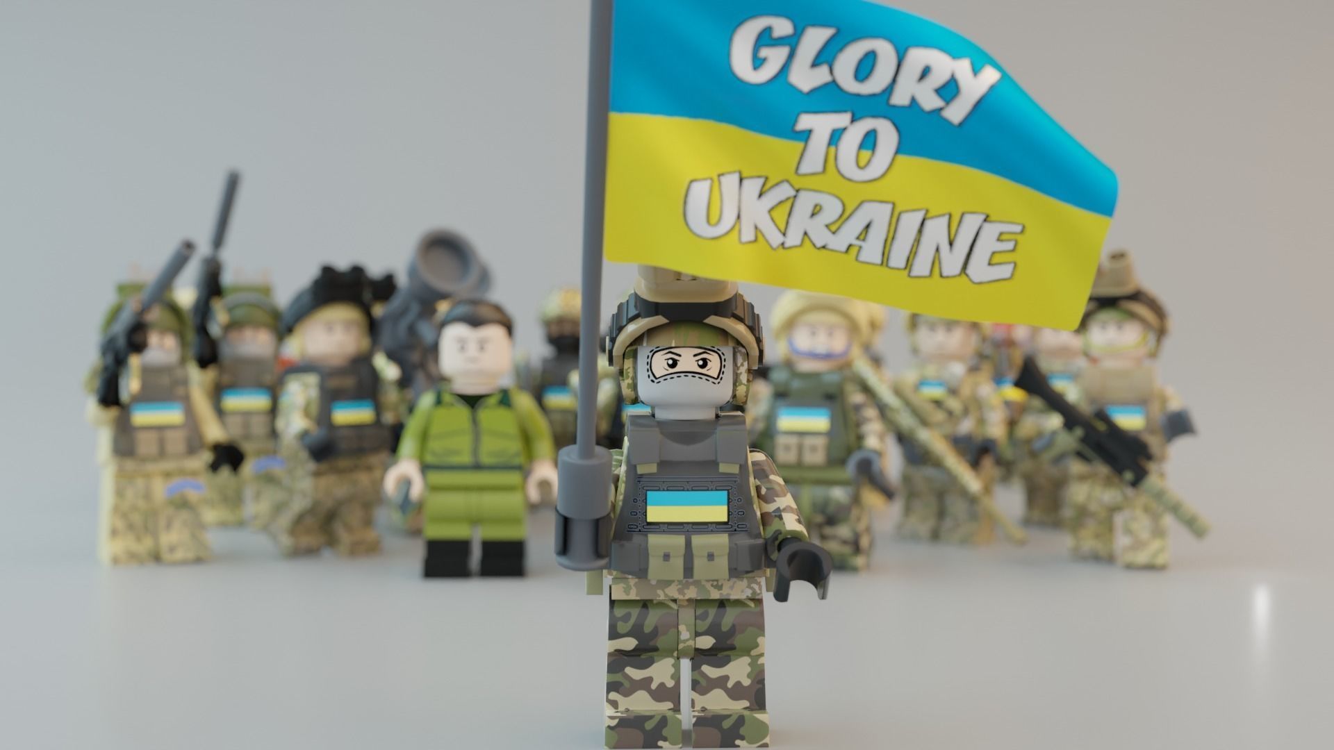 Volodymyr Zelenskyy Ukrainian President   with UA Force squad 3D model_18
