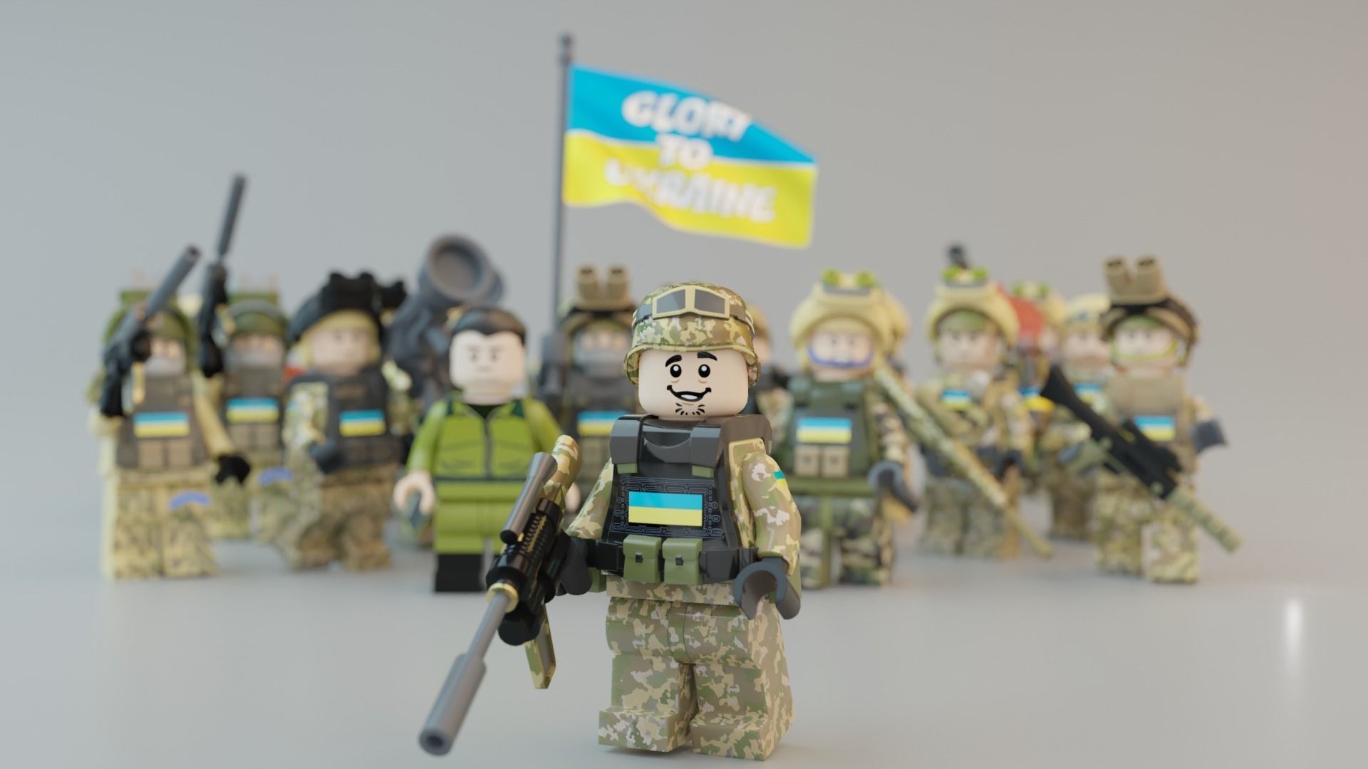 Volodymyr Zelenskyy Ukrainian President   with UA Force squad 3D model_17