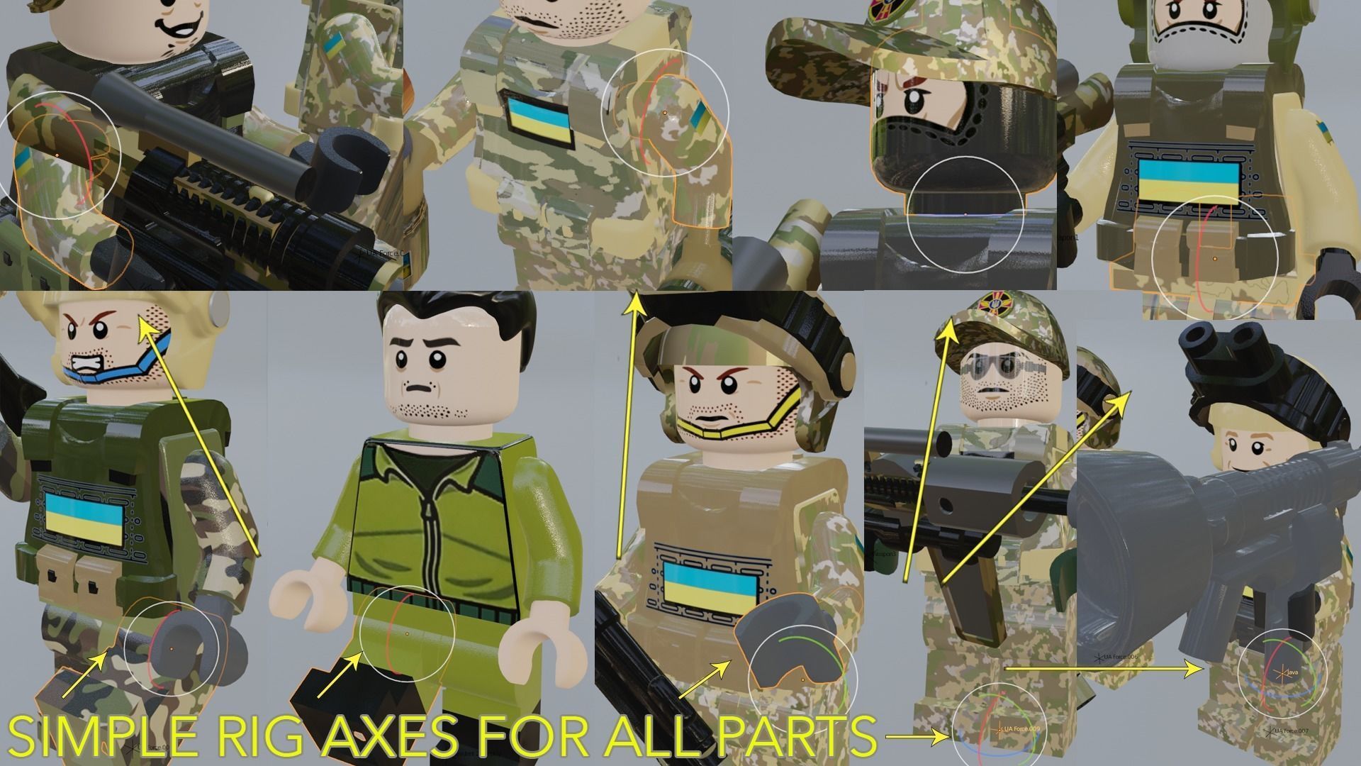 Volodymyr Zelenskyy Ukrainian President   with UA Force squad 3D model_24