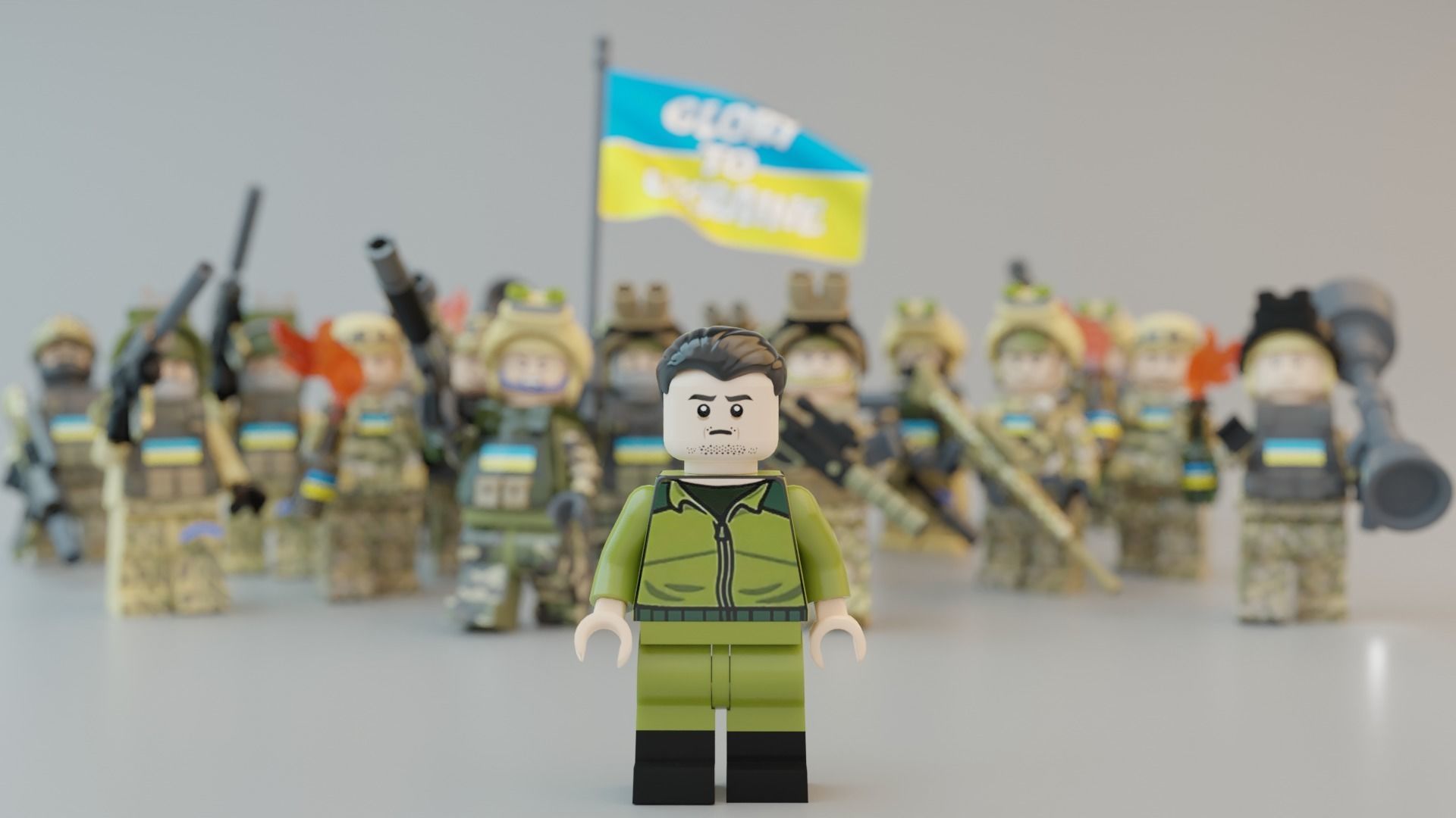 Volodymyr Zelenskyy Ukrainian President   with UA Force squad 3D model_11