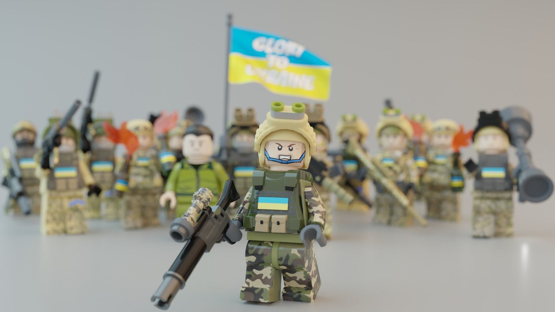 Volodymyr Zelenskyy Ukrainian President   with UA Force squad 3D model_12