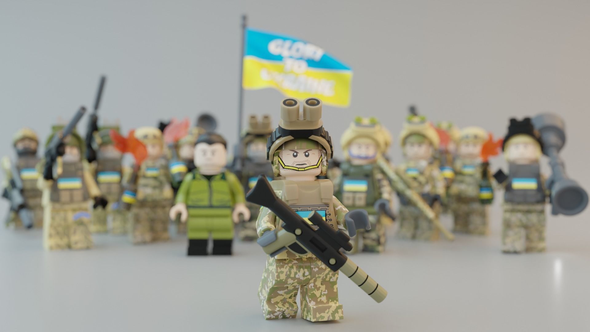 Volodymyr Zelenskyy Ukrainian President   with UA Force squad 3D model_13