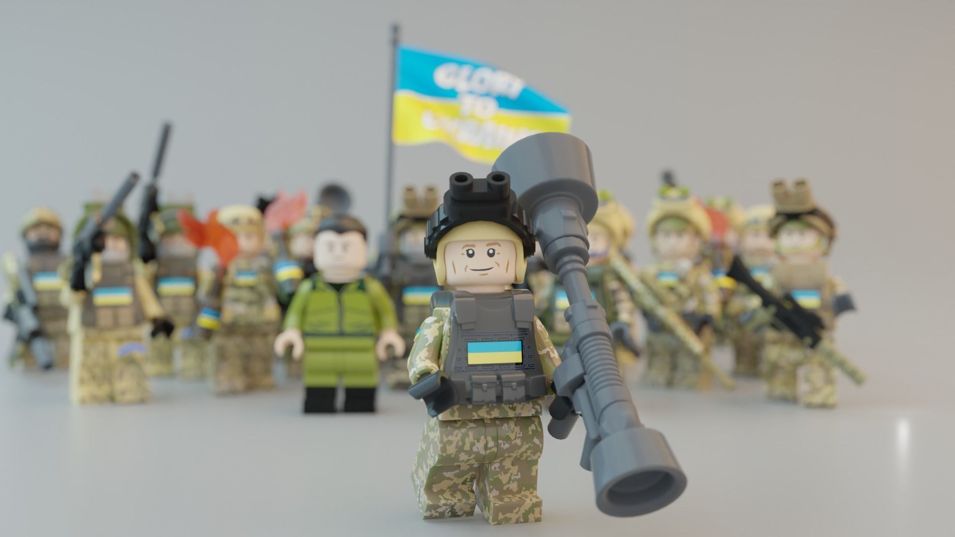 Volodymyr Zelenskyy Ukrainian President   with UA Force squad 3D model_14