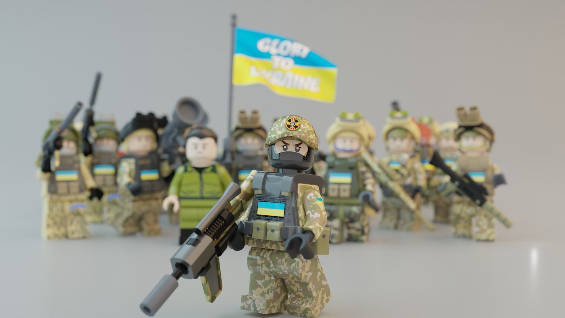 Volodymyr Zelenskyy Ukrainian President   with UA Force squad 3D model_16