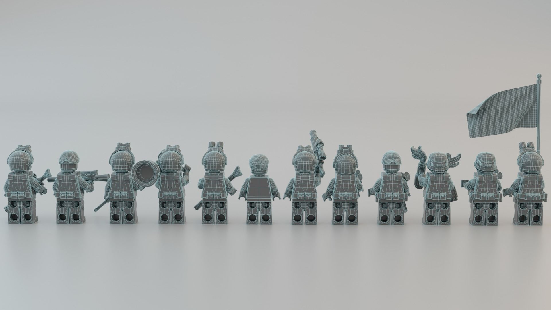 Volodymyr Zelenskyy Ukrainian President   with UA Force squad 3D model_20