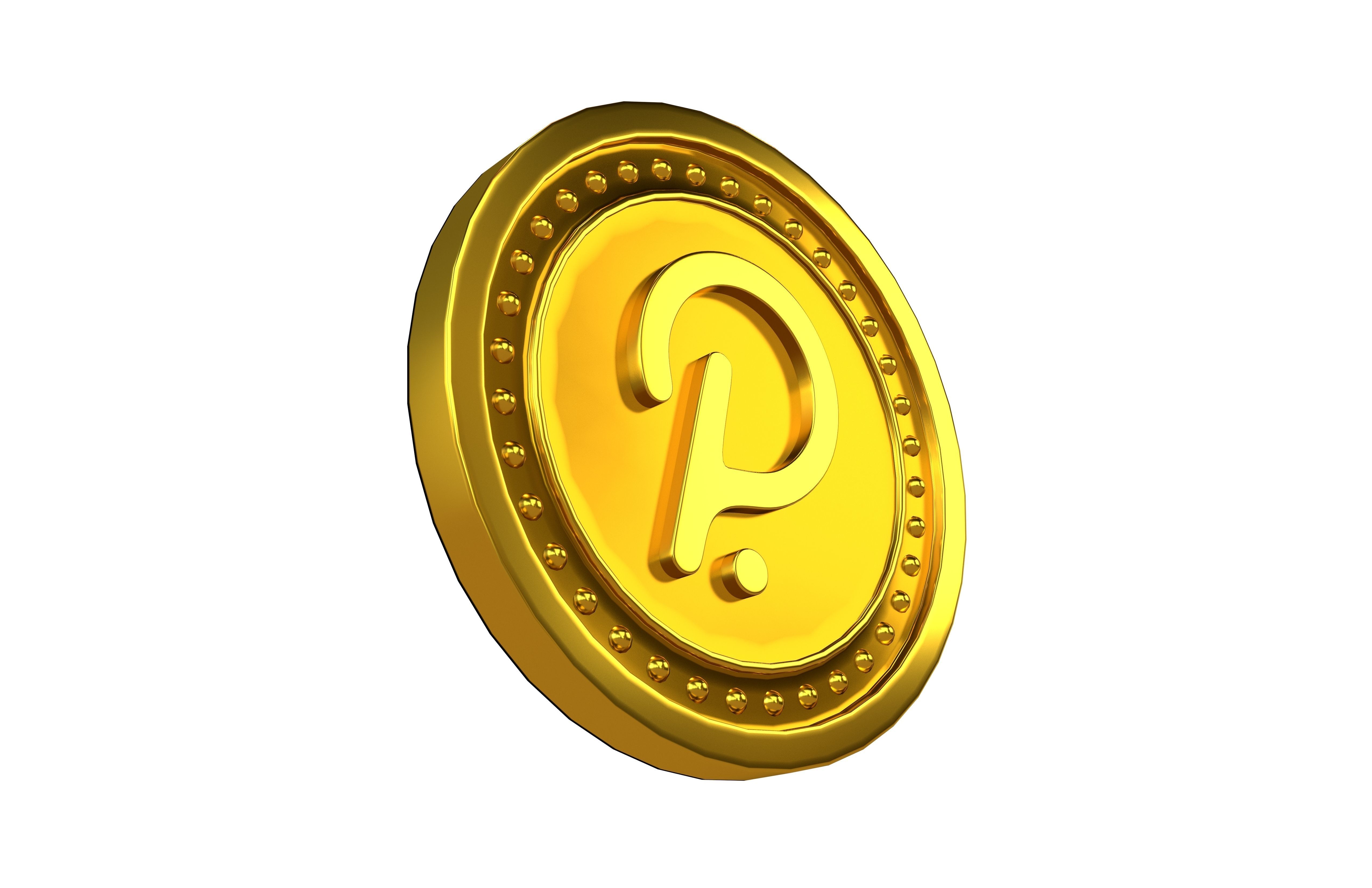 Polkadot Coin v5 001 Low-poly 3D model_3