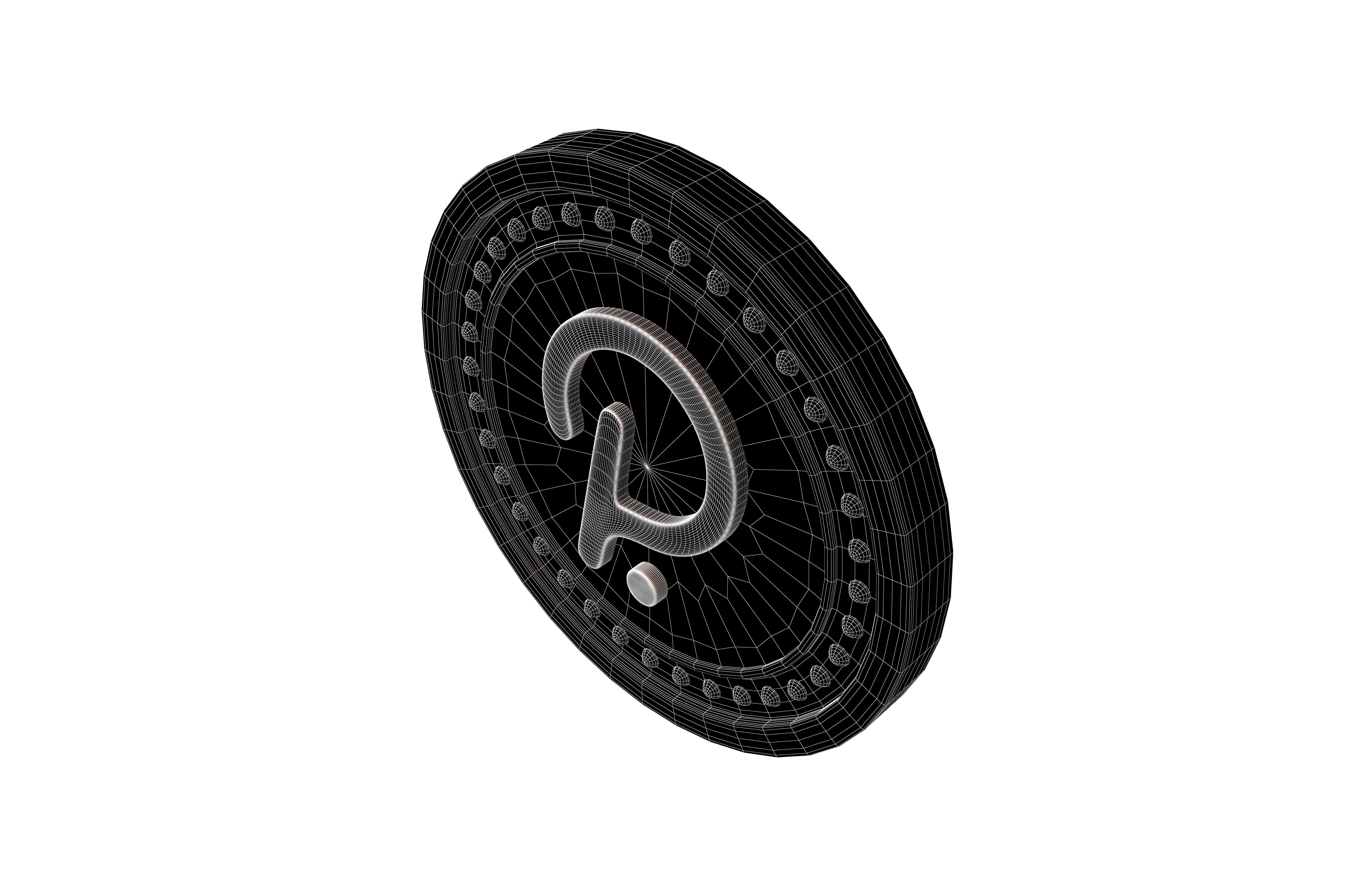 Polkadot Coin v5 001 Low-poly 3D model_5
