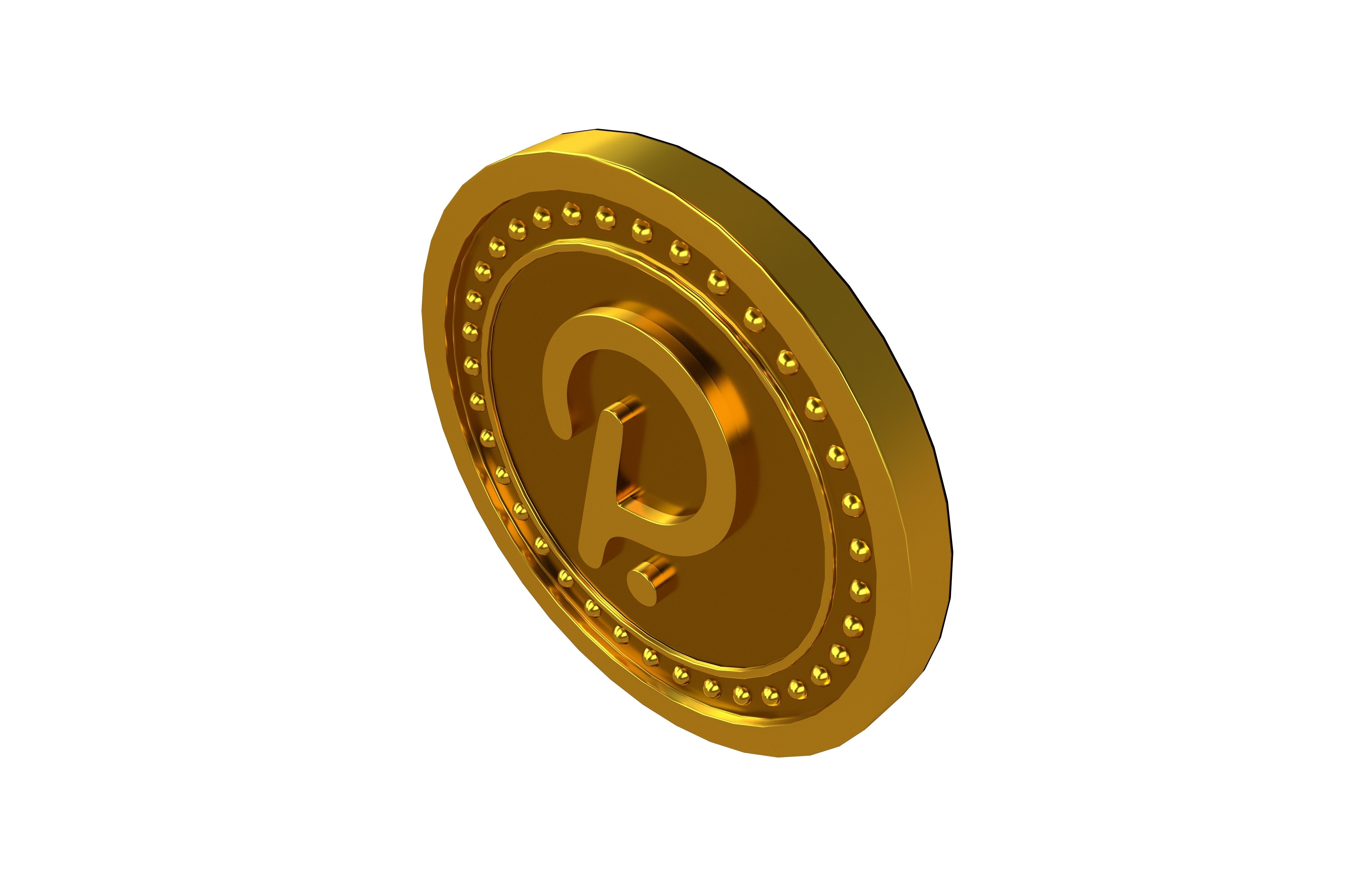 Polkadot Coin v5 001 Low-poly 3D model_2