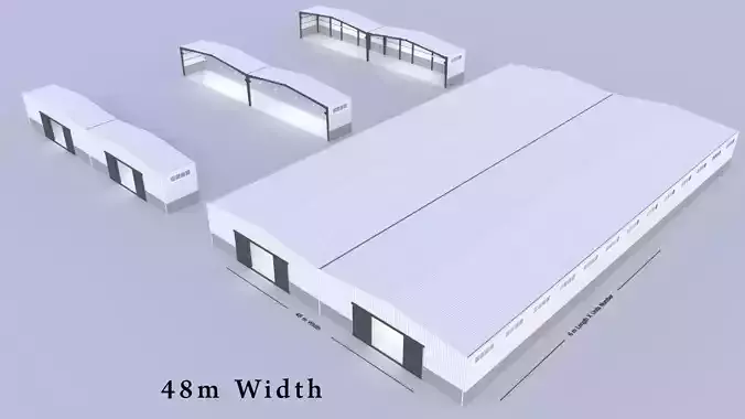 building hangar industrial 2 - 48m X adjustable length -