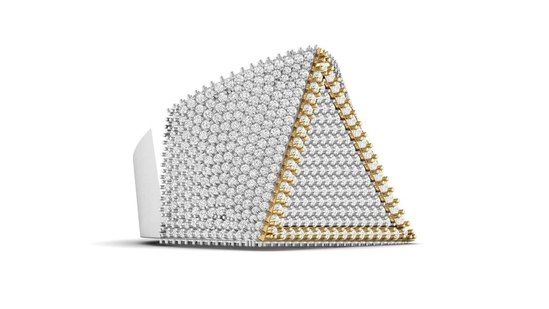 Triangular Pyramid Shape Champions Diamond Ring 02 3D print model_3