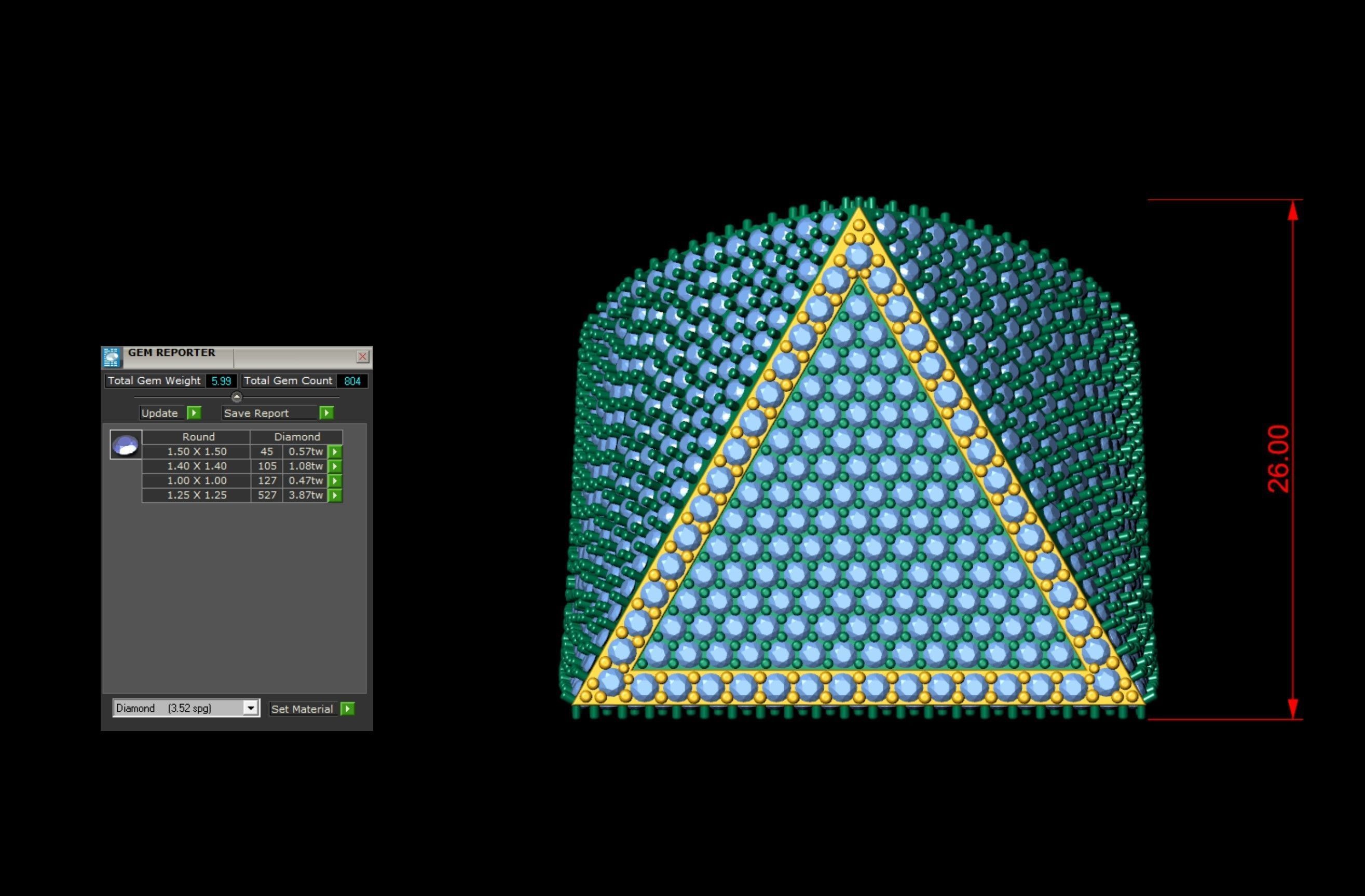 Triangular Pyramid Shape Champions Diamond Ring 02 3D print model_7