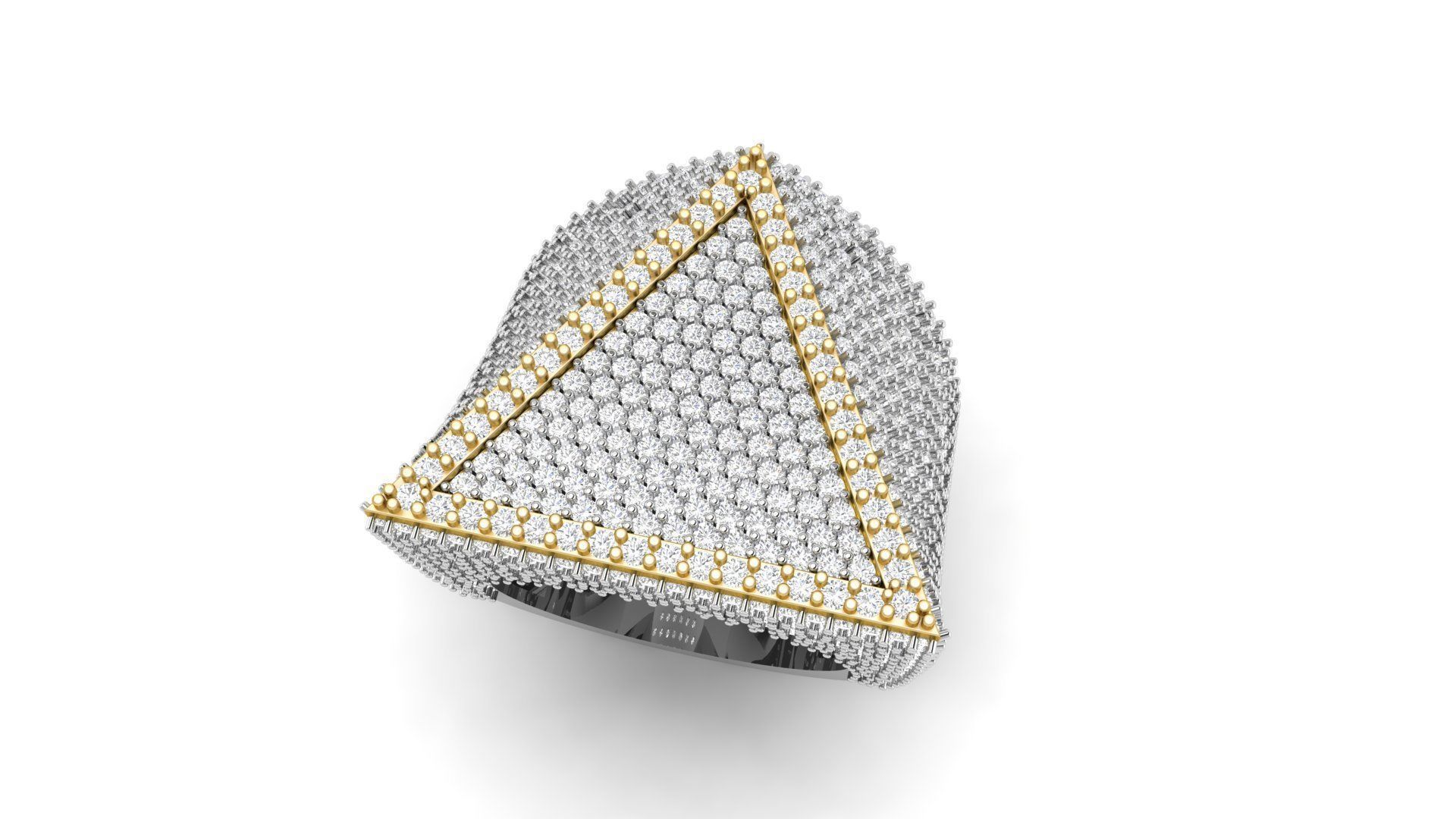 Triangular Pyramid Shape Champions Diamond Ring 02 3D print model_2