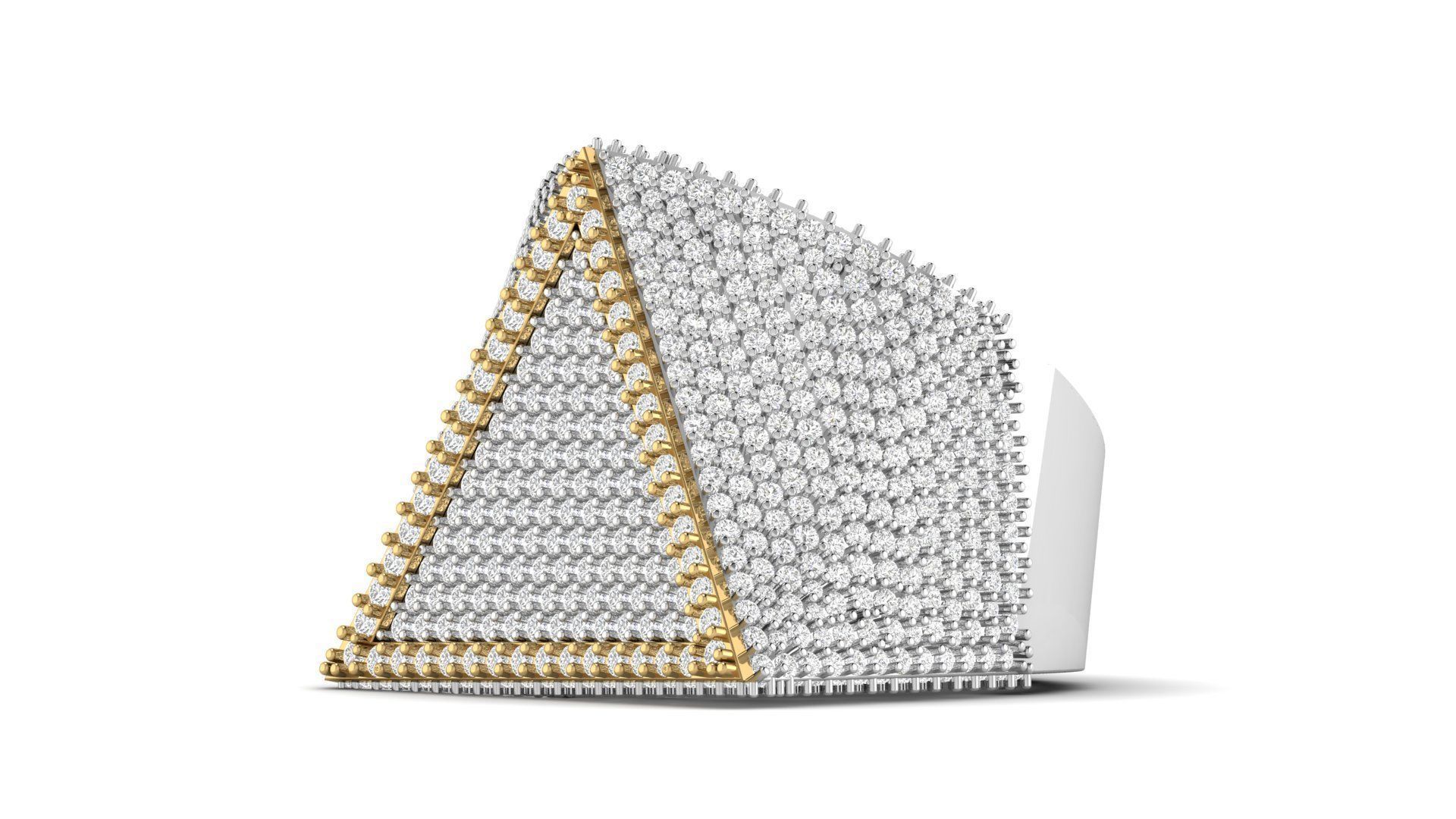 Triangular Pyramid Shape Champions Diamond Ring 02 3D print model_4