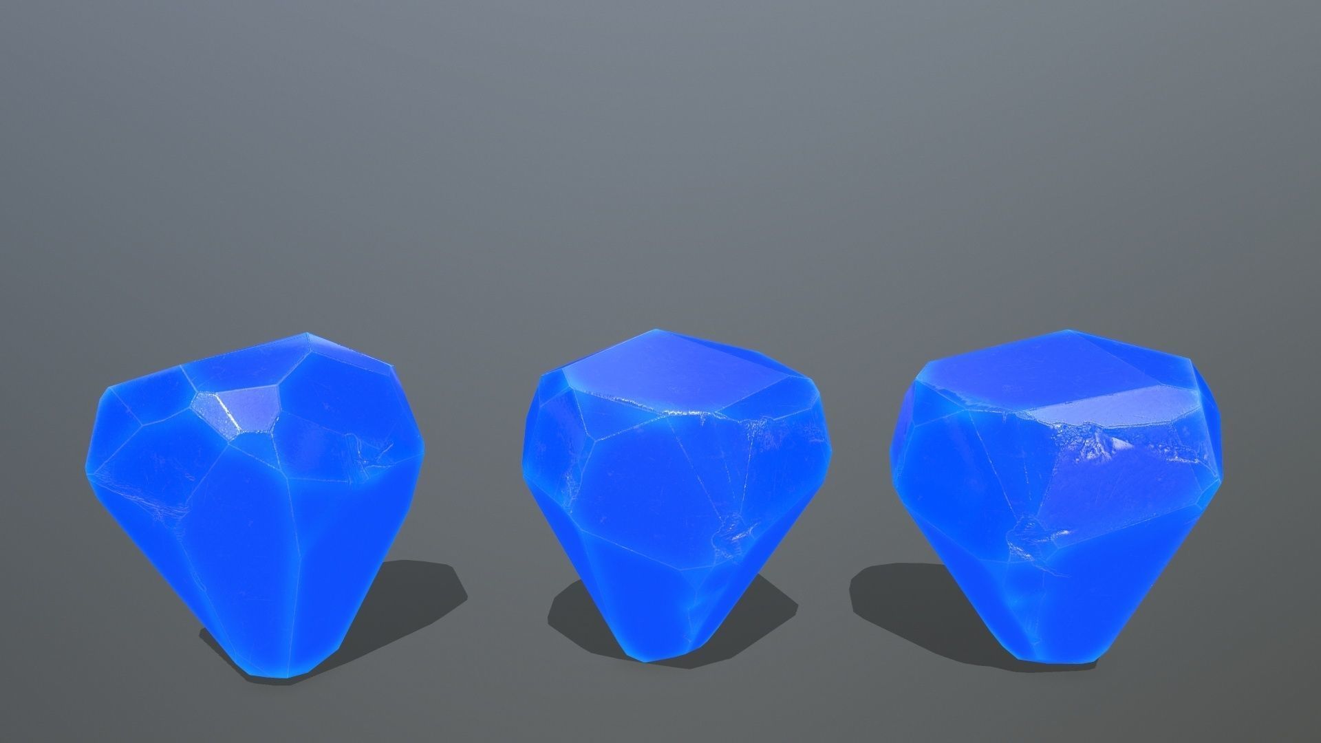 Crystal Set of crystals Low-poly 3D model_6