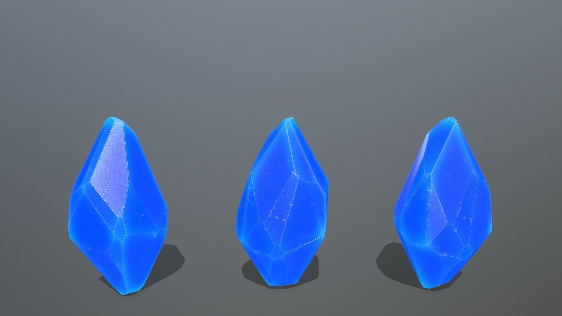 Crystal Set of crystals Low-poly 3D model_12