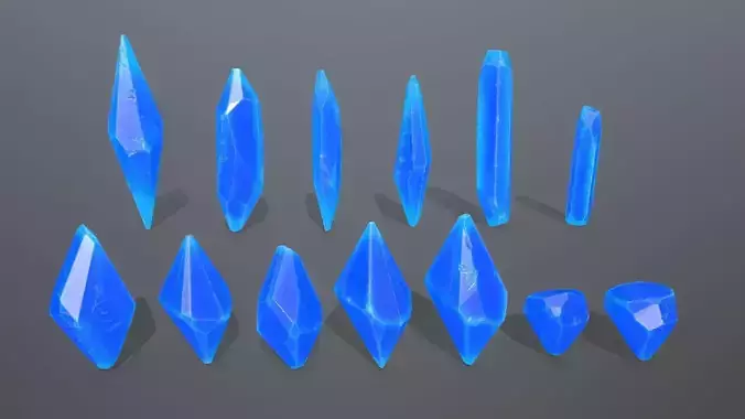 Crystal Set of crystals Low-poly 3D model