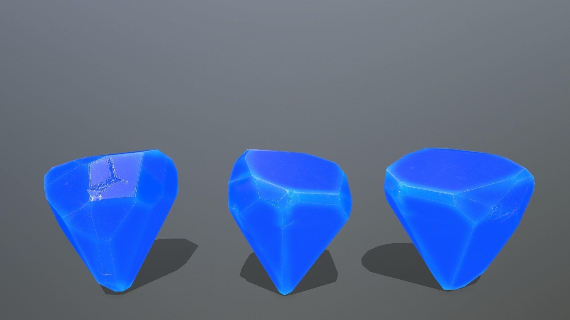 Crystal Set of crystals Low-poly 3D model_13