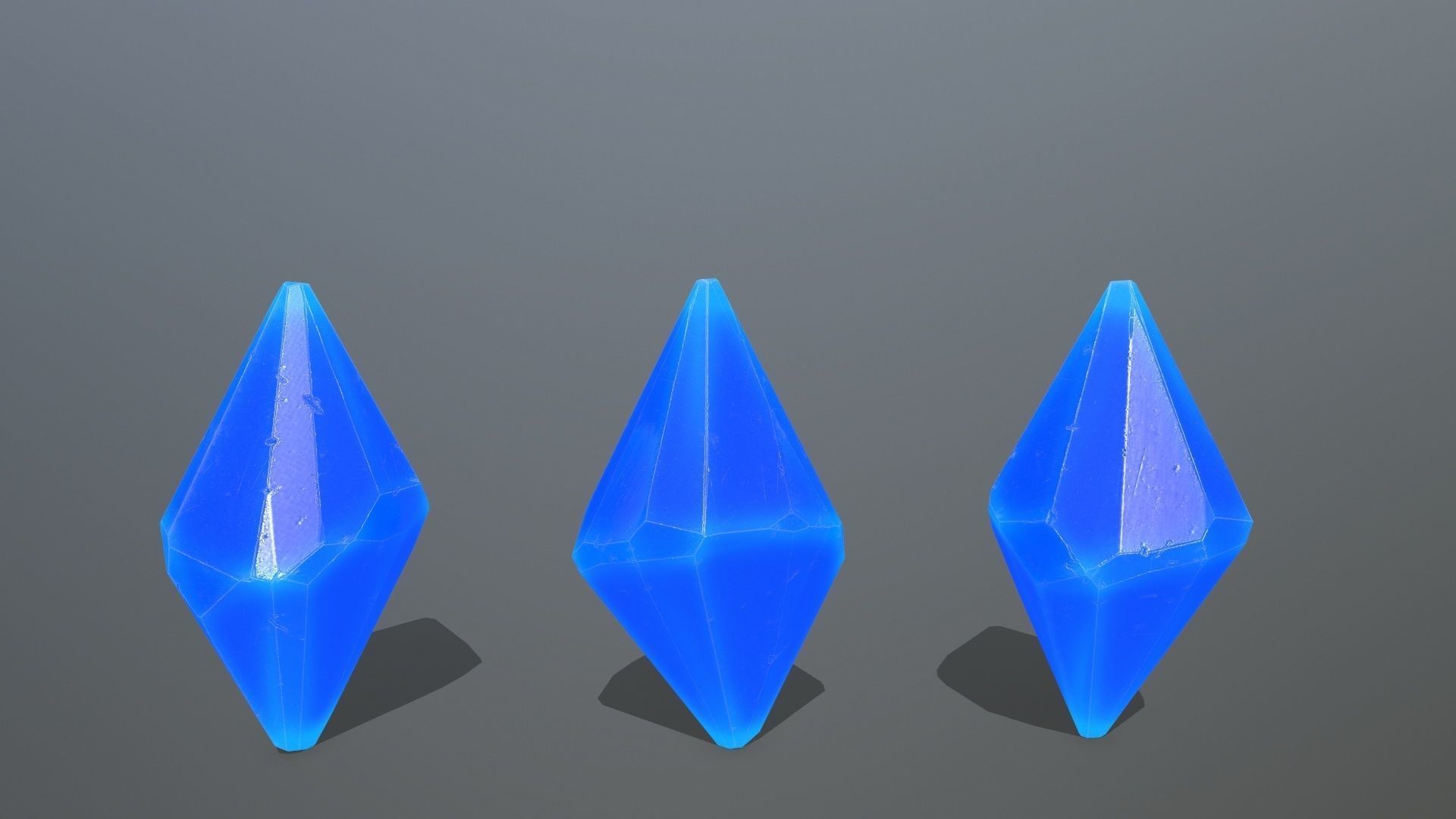Crystal Set of crystals Low-poly 3D model_9