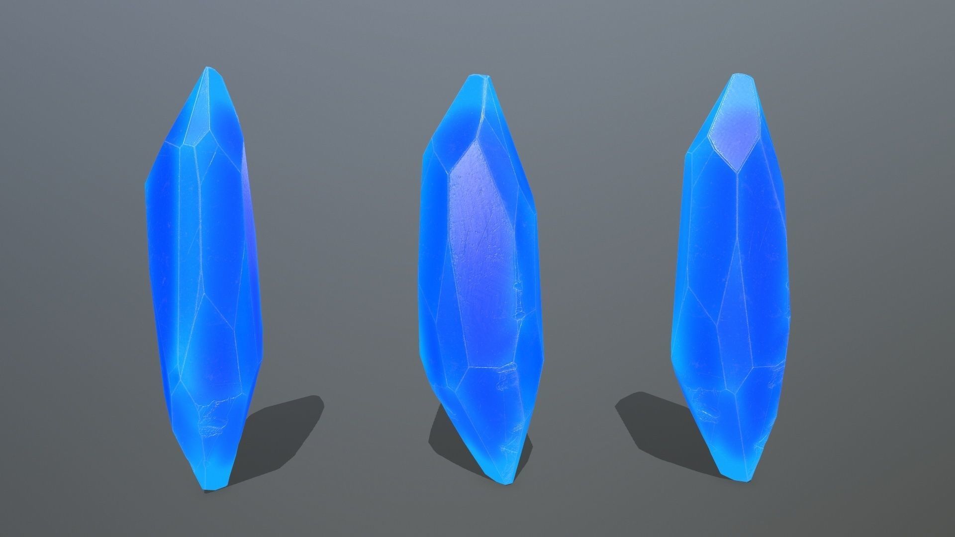 Crystal Set of crystals Low-poly 3D model_3