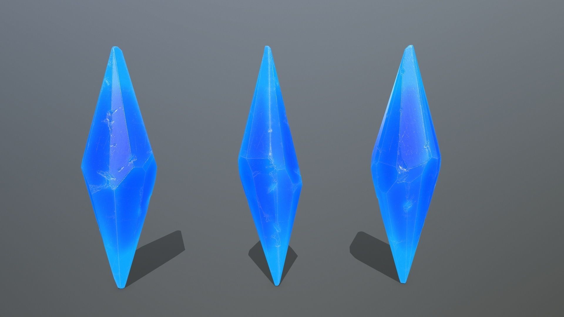 Crystal Set of crystals Low-poly 3D model_10