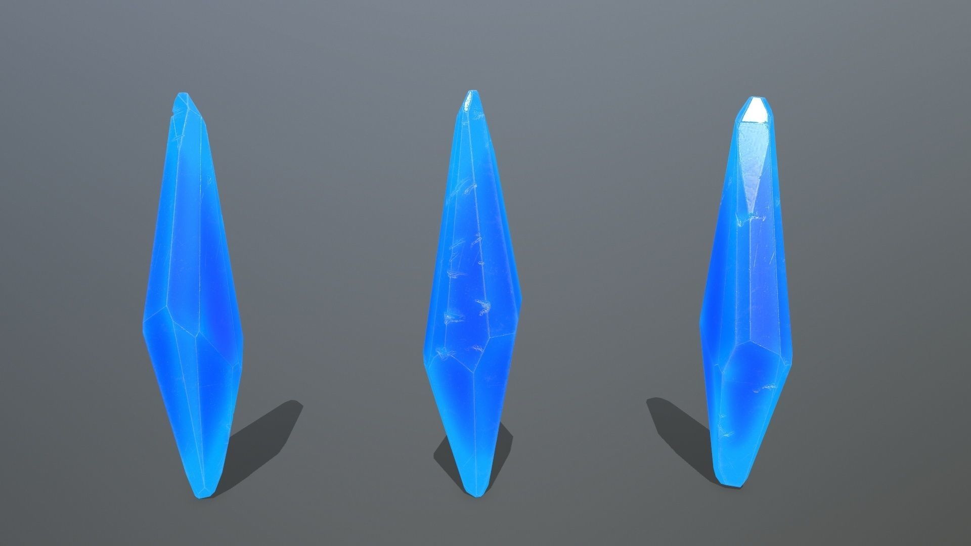 Crystal Set of crystals Low-poly 3D model_5