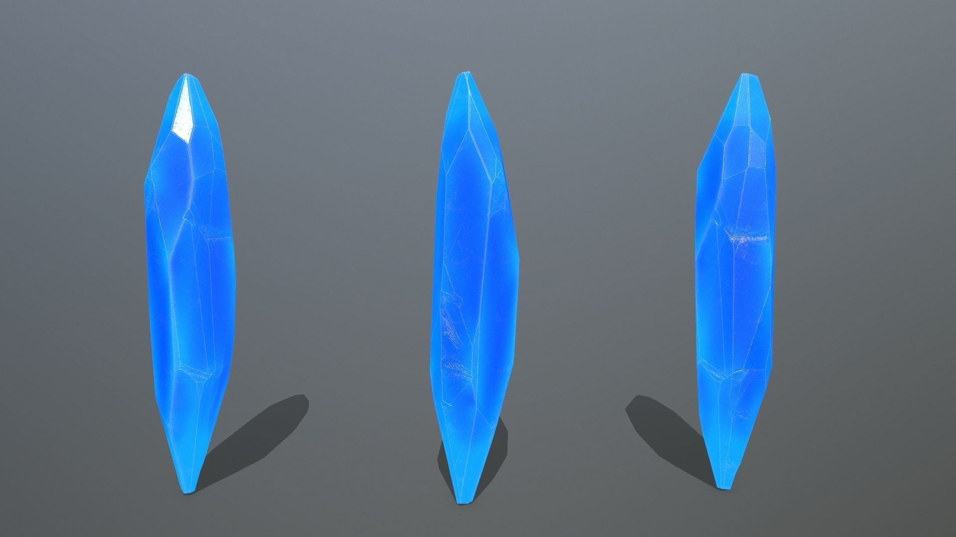 Crystal Set of crystals Low-poly 3D model_2