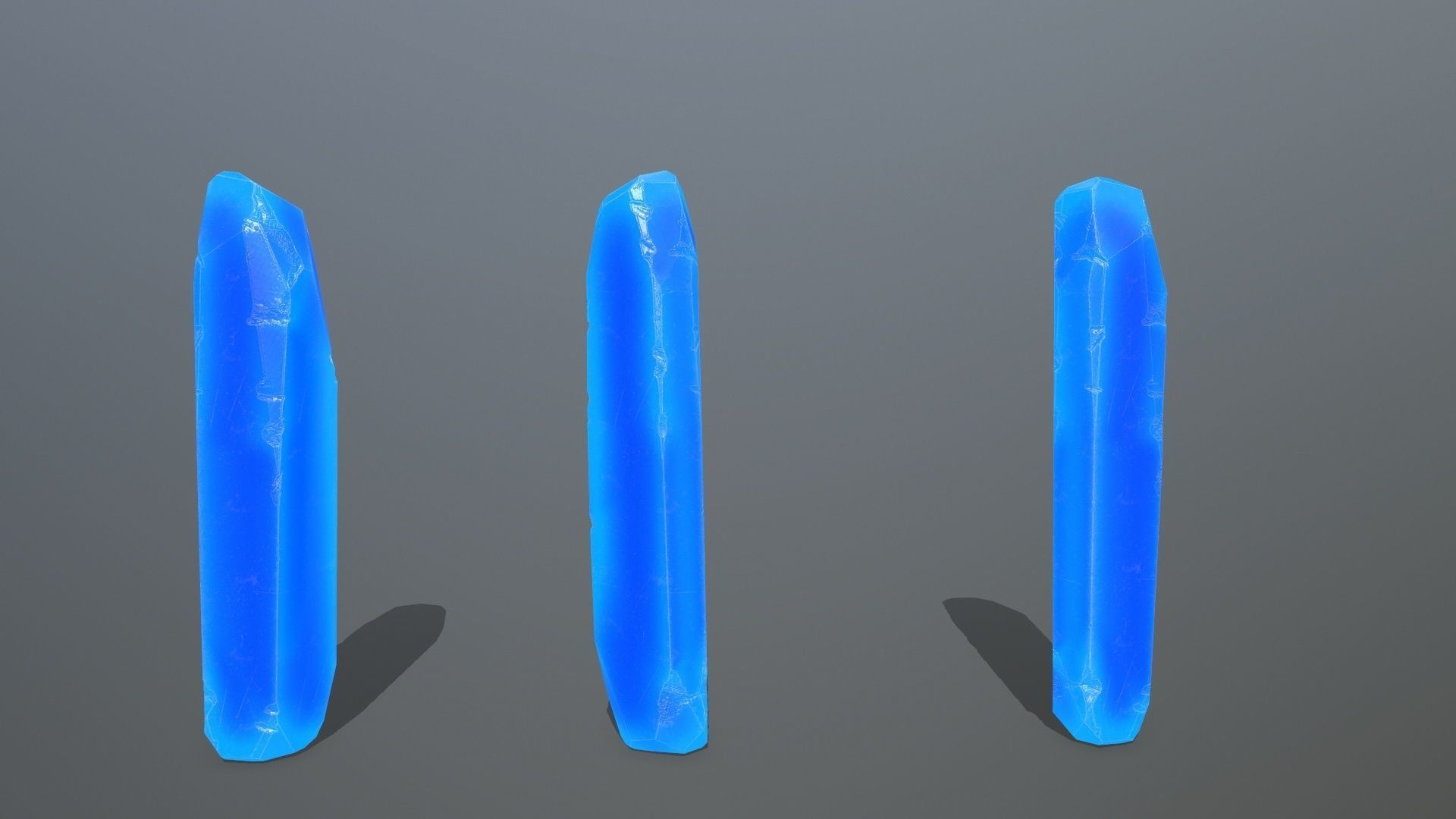 Crystal Set of crystals Low-poly 3D model_1