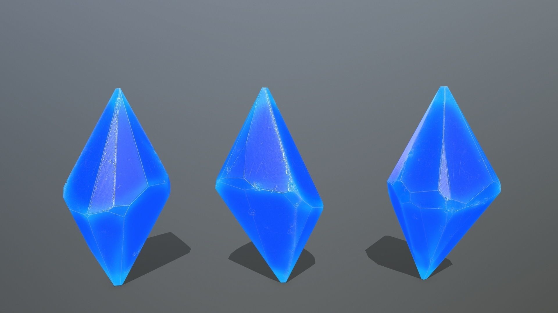 Crystal Set of crystals Low-poly 3D model_8