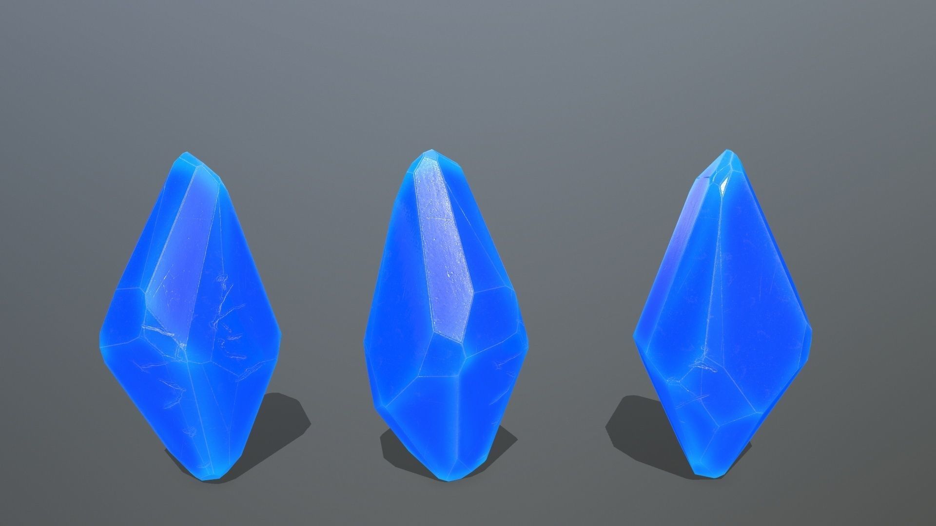 Crystal Set of crystals Low-poly 3D model_11