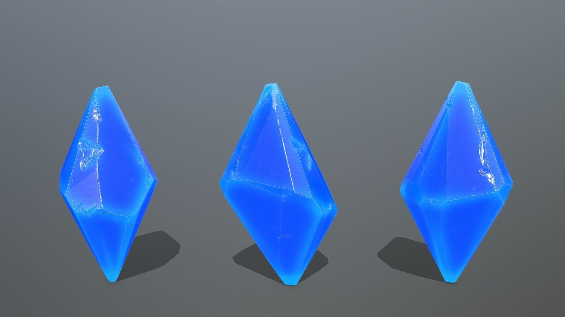Crystal Set of crystals Low-poly 3D model_7