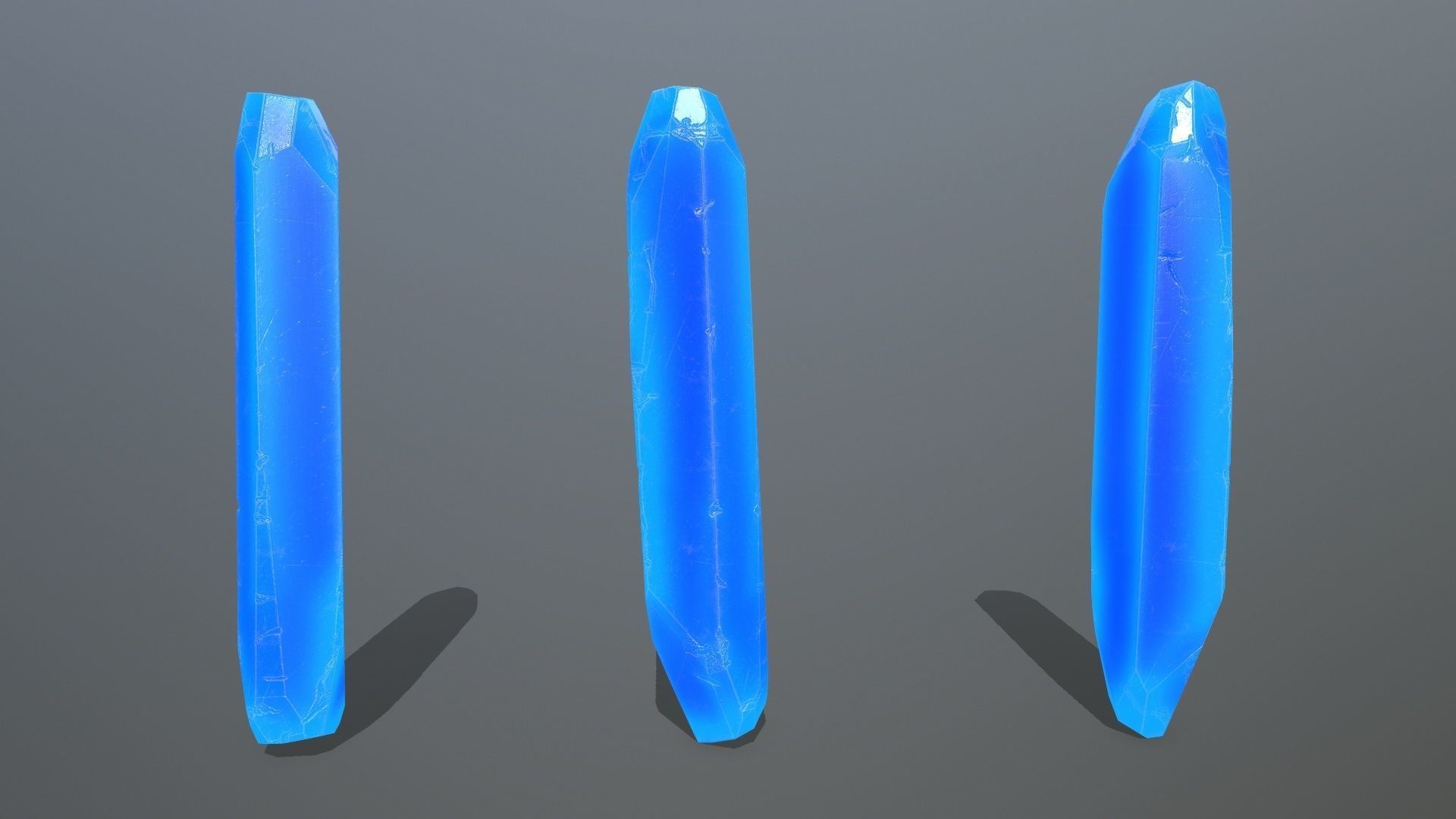 Crystal Set of crystals Low-poly 3D model_4
