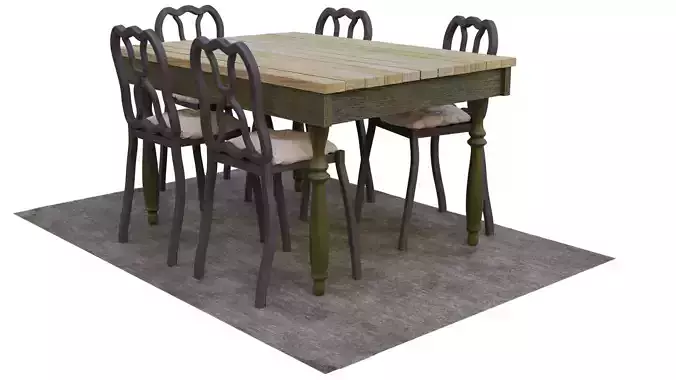 Table and chairs 3D model