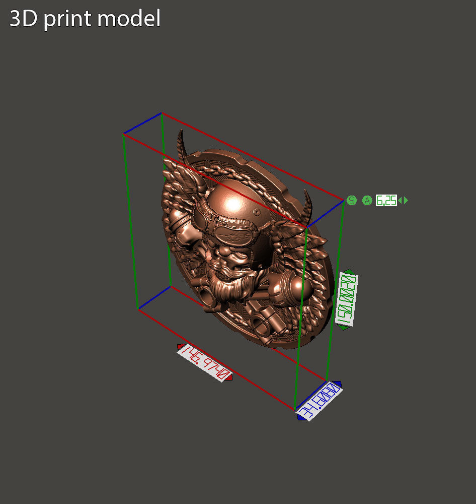 Biker skull vol3 wall home decor 3D print model_4